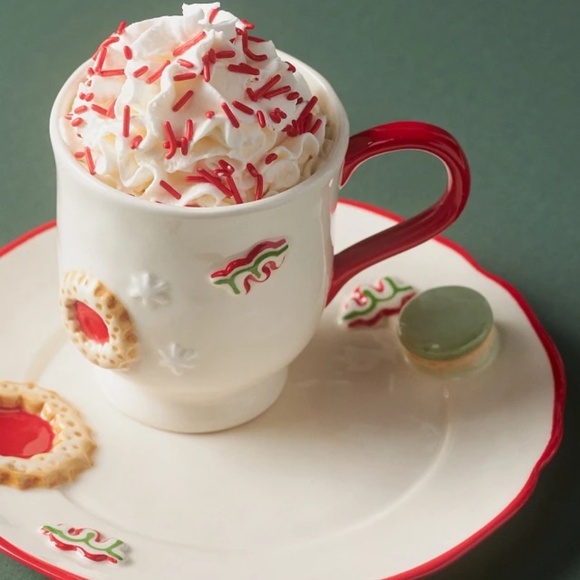 NWT Anthropologie Holifaye Stoneware Mug Christmas - Picture 2 of 4